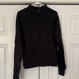 Black Quarter-Zip Women's Sweatshirt